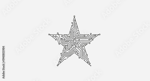 Detailed Star Shape with Intricate Line Patterns.