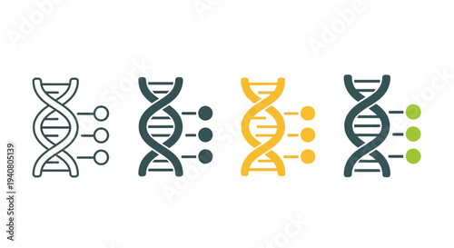 DNA double helix structure illustrations showcasing genetic code and molecular biology concepts