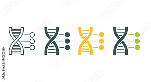DNA Helix Structure Illustration Showing Genetic Material in Various Colors Representing Genetic Code and Molecular Biology Concepts