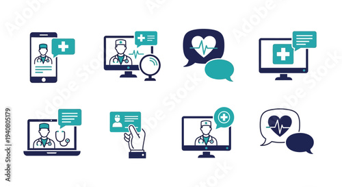 Healthcare Professionals Communicating through Various Digital Devices and Messaging Platforms