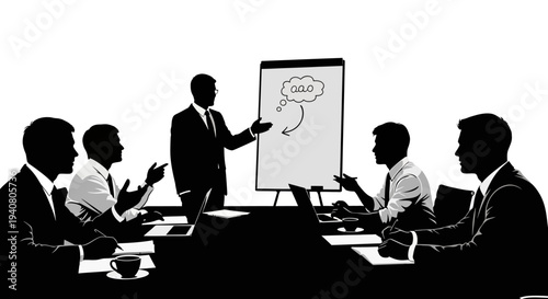 Business meeting with presentation and discussion