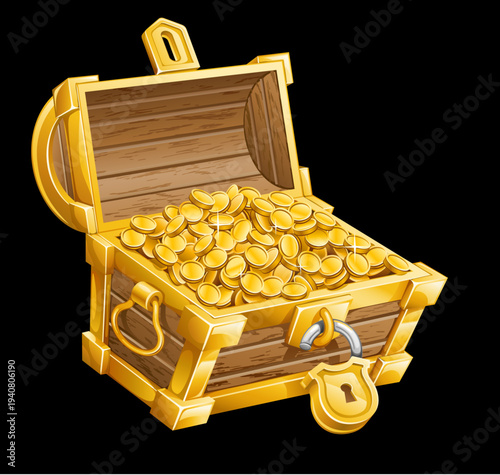 Vector Illustration of Treasure Box Design Elements