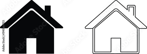 House icon set isolated on transparent background, Vector