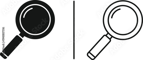 Magnifying glass search icon isolated on transparent background, Vector