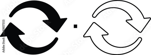 Recycling symbol arrows circular motion isolated on transparent background, Vector