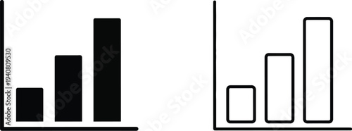 Bar chart graphs isolated on transparent background, Vector