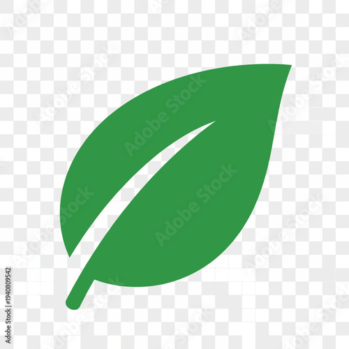 A vibrant green leaf symbol representing nature, growth, and environmental sustainability, perfect for eco-friendly branding and conservation efforts