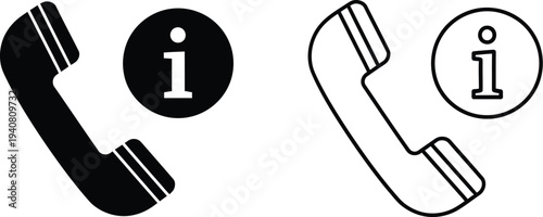 Information phone icons isolated on transparent background, Vector