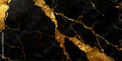 Black and gold marble texture background with luxurious breccia marble tile design, dark natural stone surface with golden veins for ceramic wall and floor tiles, abstract luxury marble backdrop