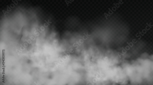 Gray and white smoke cloud effect, dark fog texture background.