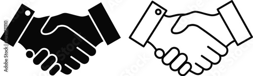 Handshake partnership icon isolated on transparent background, Vector
