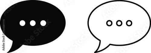 Speech bubbles chat conversation isolated on transparent background, Vector