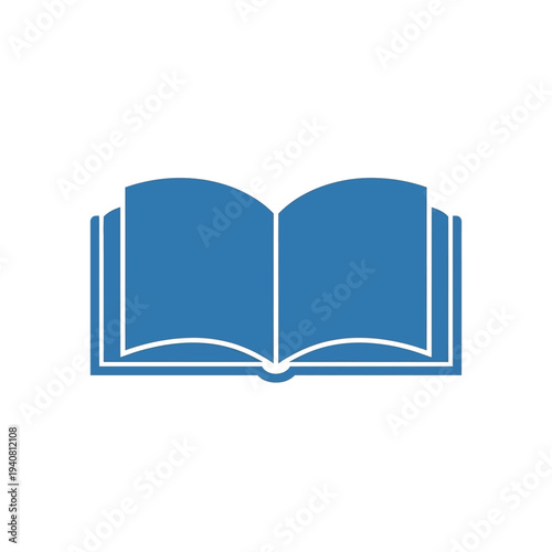A simple open book icon, symbolizing knowledge, education, and learning with an artistic and graphic representation