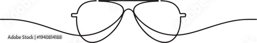Glasses icon line continuous drawing vector. One line eyeglasses icon vector background, Glasses for sun protection. one line Icon drawing