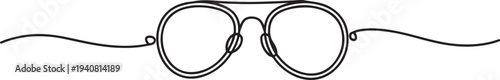 Glasses icon line continuous drawing vector. One line eyeglasses icon vector background, Glasses for sun protection. one line Icon drawing