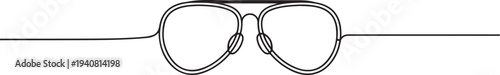 Glasses icon line continuous drawing vector. One line eyeglasses icon vector background, Glasses for sun protection. one line Icon drawing