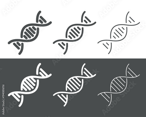 DNA icon. Symbol of medicine or genetics. Double helix, the structure of human DNA molecules. Genetic code.