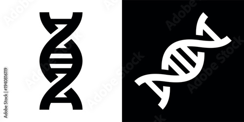 DNA icon. Symbol of medicine or genetics. Double helix, the structure of human DNA molecules. Genetic code.