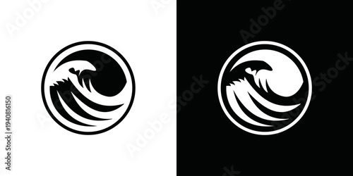 simple ocean wave logo vector