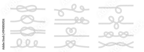 Rope cord brush for wavy knit knot and shape string cowboy. Pattern vector nautical for  western border and frame. Rope decorative outline for nautical design.
