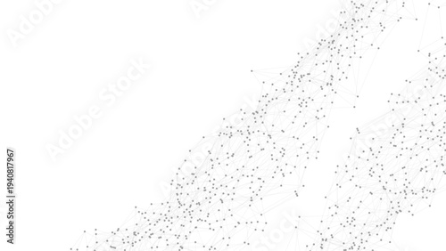 Abstract technology background with dots connected by lines forming a minimalist mesh and plexus shape. Futuristic digital network design for data, science, innovation, and modern web projects.