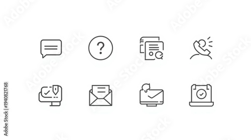 Modern business communication icons for professional use