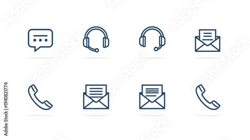 Modern customer service icons for business communication