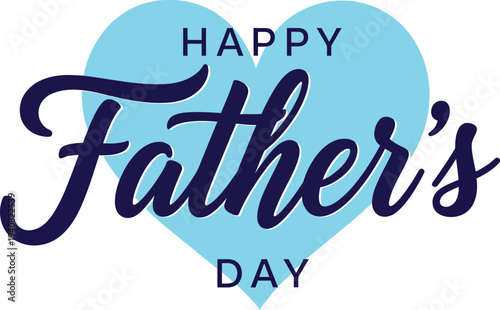 Happy father's day greeting card with heart design