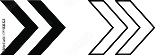 Chevron arrow icons isolated on transparent background, Vector