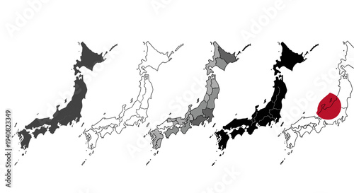 Japanese archipelago maps evolution of territory and population