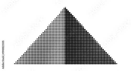 Geometric abstract triangle shape composed of dots graphic design