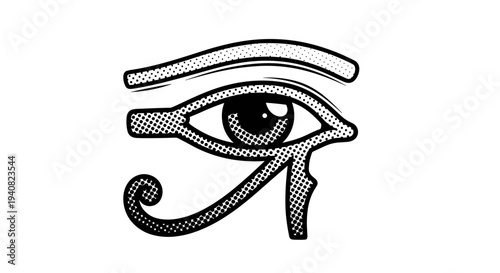 Ancient egyptian eye of horus symbol graphic illustration vintage art