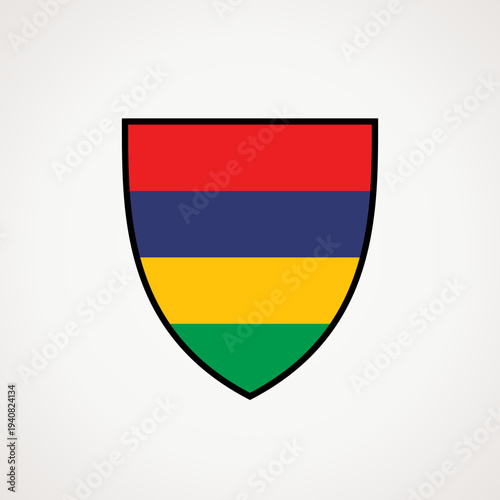 Shield with flag of Mauritius Free Download Shield with flag of Mauritius - GFXLoad