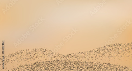 Abstract golden sand dunes landscape.Contrasting ridges and  flowing landscapes.