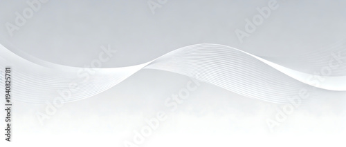Abstract White Wave Flowing Curve Smooth Gentle Elegance isolated on transparent background