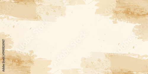 Abstract watercolor background painted with a simple brush with beige tones, evoking a sense of tranquility. The image focuses on a natural, artistic, and vintage feel.
