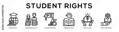 Student Rights web banner illustration concept