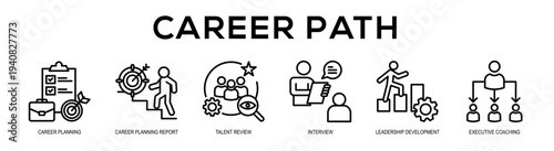 Career Path web banner illustration concept