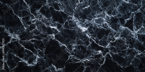 Abstract a sleek, sophisticated visual feast of a detailed close-up, the polished surface showcases intricate patterns and natural variations in a premium quality of nero marble.