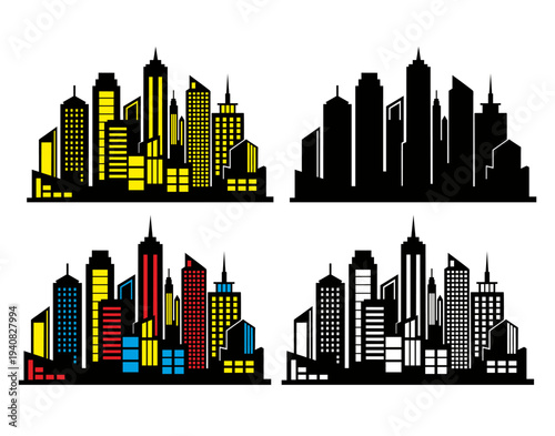 City skyline silhouette representing urban life and modernity
