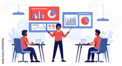 Business Team Discussing Data.