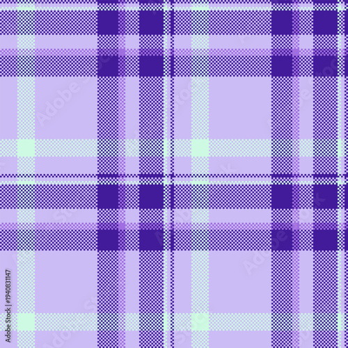 Production texture check fabric, grungy textile background plaid. Equal vector tartan seamless pattern in light and indigo colors.