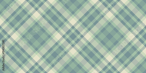 Subtle seamless background vector, club texture plaid textile. Page tartan check pattern fabric in pastel and light colors.