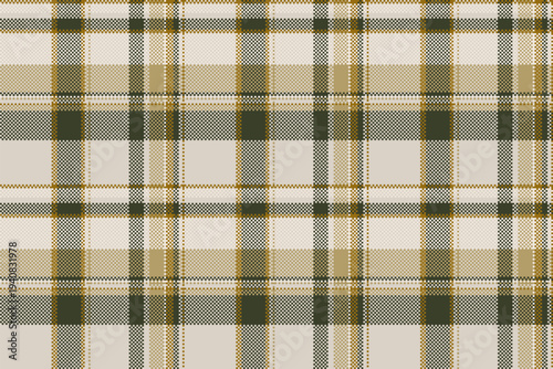 Britain texture plaid textile, graphic check background seamless. Vogue tartan fabric pattern vector in light and amber colors.