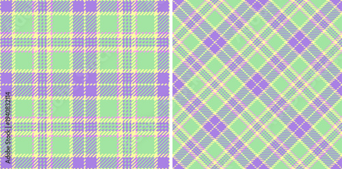 Texture background tartan of seamless check textile with a plaid pattern fabric vector. Set in spring colors for english fashion trends in season.