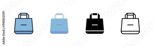tote bag icon. canvas carry bag. youth fashion. various style icon design vector illustration