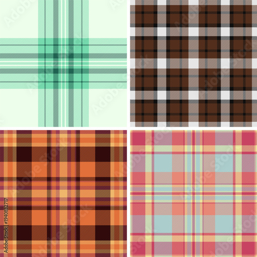 Universal plaid collection optimized marketplace sales. Multi style tartan pack increases product value. Vector format expands usability.