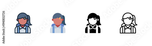 teenage girl icon. youth student style. modern various style icon design vector illustration
