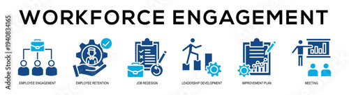 Glyphcolor - Workforce Engagement web banner vector illustration concept