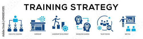 Glyphcolor - Training Strategy web banner vector illustration concept